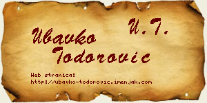 Ubavko Todorović vizit kartica